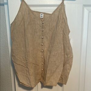 Women's Beige Button-Up Top